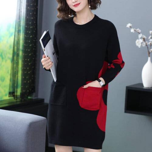 High Quality Cashmere Sweater Women Pullover Loose Long Vestido Autumn Winter Large Size Thick Cashmere Knit Shirt Tops f1748