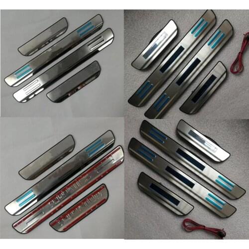 Stainless steel door sill strip 2009-17 for MITSUBISHI OUTLANDER Threshold trim car styling welcome pedal Scuff plate cover film