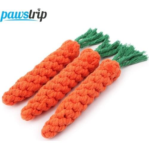 1PC Carrot Pet Dog Toy 22cm Long Braided Cotton Rope Puppy Chew Toys