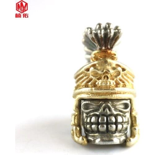 1PCS Roman Undead Skull Knight Pendant EDC Paracord Knife Bead Outdoor Camping Tool Survival Bracelet Pendant