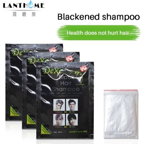 10pc Fast black hair coloring shampoo building hair fiber Only 5 minutes temporary washable hair dye cream cover grey white hair