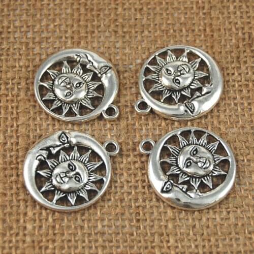 10pcs Moon Sun Charm Pendant fok Necklace Jewelry Making Findings