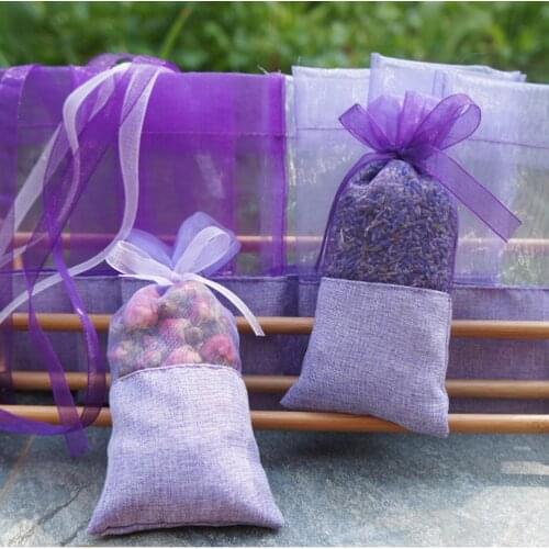 10pcs Sachet Bags Empty Organza Cotton Cloth Flower Lavender Fragrance Bag For Dried Flowers Sachet Storage Air Fresher