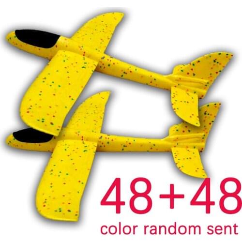2PCS/ 48+48CM Hand Throw Flying Glider Planes Toys For Children Foam Airplane Model Fillers Flying Glider Plane Out Door Game