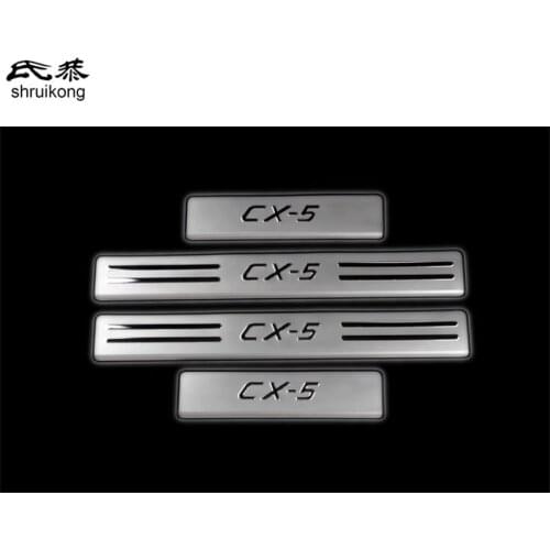 4pcs/lot stainless steel scuff plate door sill pedal covers 4pcs/set car accessories for 2012-2016 Mazda CX-5 CX 5 CX5 KE