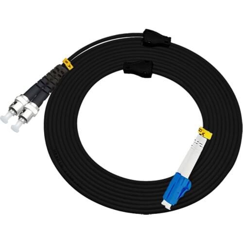 49FT Outdoor Armored 15Meters LC-ST Duplex 9/125 OS1 Single-mode Fiber Optic Cable Patch Cord Jumper LC to ST LC/PC-ST/PC