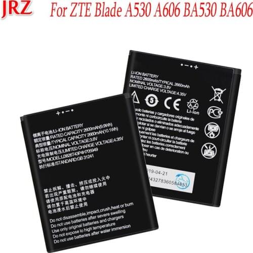 2600mAh For ZTE Blade A530 A606 BA530 BA606 Battery Batterij Mobile Phone Replacement Batteria Li3826T43P4h705949 Batterie AUCC