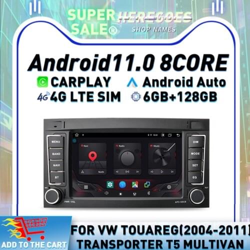 Carplay DSP 7" Android 10 Car Multimedia Player GPS For VW/Volkswagen/Touareg/Transporter T5 Multivan 4G LTE Navigation Radio