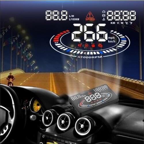 Car Head Up Display E300 - Reflecting Car Informations On the Windshield - Saft Driving Screen Projector / OBD Connector