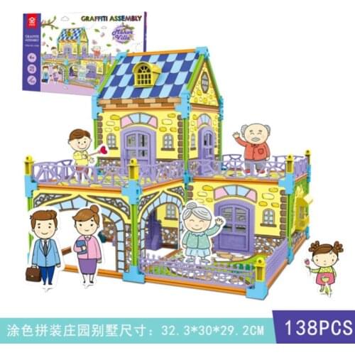 Free Shipping Drawing Toys Baby Painting Scroll 138Pcs Giant Theme Scenes Element Of Life DIY Graffiti Assembly Coloring Game