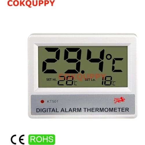 C / F Digital LCD Fish Tank Thermometer Reptolo Pet Aquarium High Low Temperature Alarm Indicator Tester Sensor Gauges Magnets