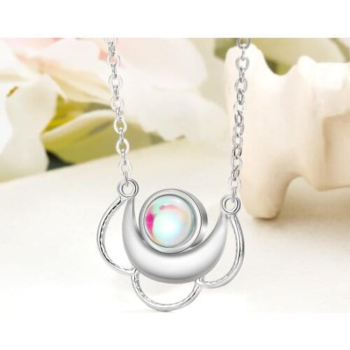 Rainbow Moonstone 925 Sterling Silver Necklaces for Women Cloud Necklace with Chain Silver 925 Jewelry Anniversary Party Gifts