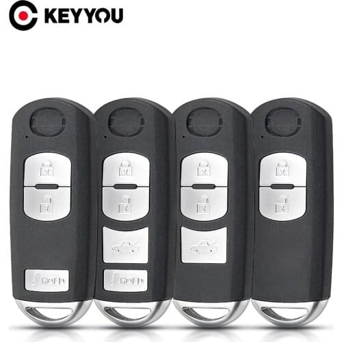 KEYYOU For Mazda Smart Remote Key Shell Case For Mazda X-5 Summit M3 M6 Axela Atenza With Emergency Key Blade 2/3/4 Button