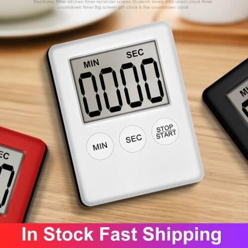 8Types Super Thin LCD Digital Screen Kitchen Timer Square Cooking Count Up Countdown Alarm Sleep Stopwatch Clock Dropship