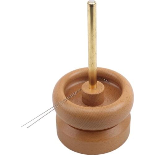 Wooden Bead And Curved Needles For Spin And String Bead Loader Seed Bead String Tool Jewelry Making Bead Device Accessories