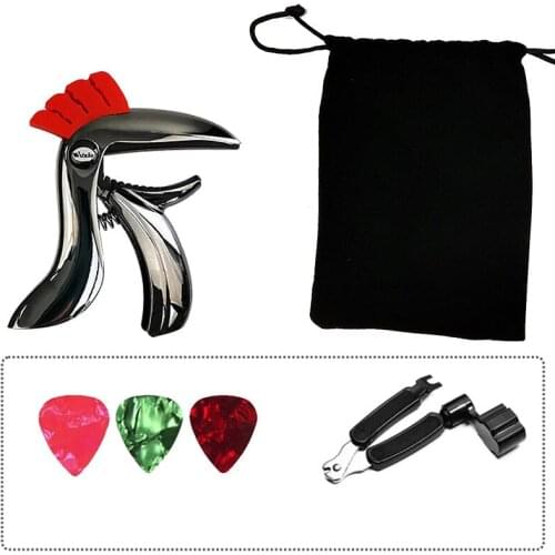 Creative Design Toucan Guitar Capo with Bag Picks String Pliers for Acoustic Folk Electric Guitars Ukulele Banjo Mandolin