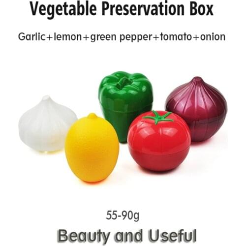 Creative Kitchen Vegetable Fruits Green Pepper Crisper Food Containers Lemon Tomatoes Onion Shaped Plastic Fresh Storage Box