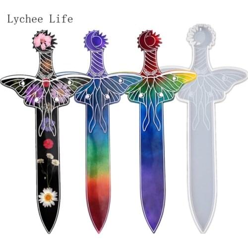 Lychee Life Magic Moth Sword Polymer Clay Silicone Molds DIY Epoxy Resin Making Pendant Silicone Molds Home Decoration