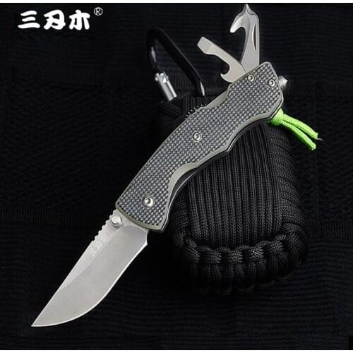 Sanrenmu 7095 Multi Function Budget Pocket Knife 12c27 Stainless Steel With Textured G10 Handle Classic Edition Folding Knife