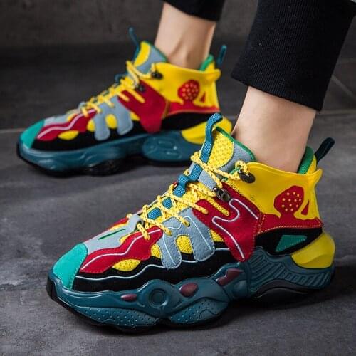 Mens Mesh Breathable Match Colors Lace Up Sneakers Shoes Boys Sport Casual Athletic Korean Styles 3Styles 2020 New