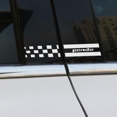 2PCS Car Column Decal Stickers For Fiat Panda Auto Window B Pillars Trim Covers Car Stickers Car External Decorative Accessories