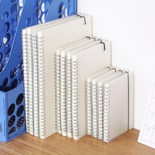 Cheap transparent coil notebook A5 grid hand book A6 blank notepad horizontal line notebook B5 grid loose-leaf notebook refill