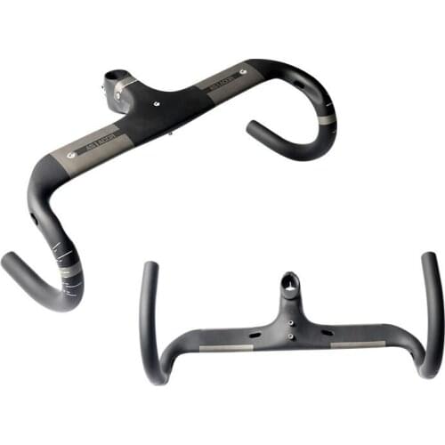 Newest ASIACOM racing Road bike matt UD full carbon fibre handlebar stem integrated internal cable 400-440*90-120mm Free ship