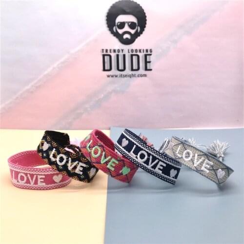 Handmade Woven Letters Tassels Opending Bracelet Adjustable Rope Chain for Couple Women Men Friendship Bangle Cool Jewelry Gift