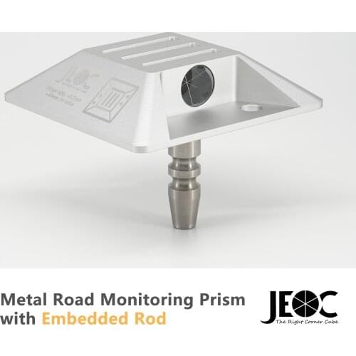 JEOC Road Monitoring Prism with Single Aluminum Coated Reflector and Embedded Rod