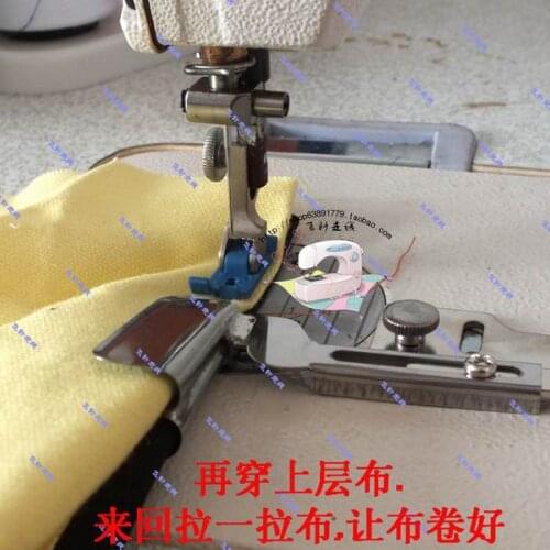 Industrial flat sewing machine binder two-layer cloth seaming crimper upper and lower inward folding edge wrapping cylinder