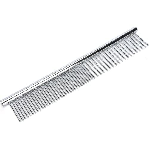 Stainless Steel Dog Comb Long Thick Hair Fur Removal Brush Lightweight Pets Dog Cat Grooming Combs For Shaggy Dogs Barber