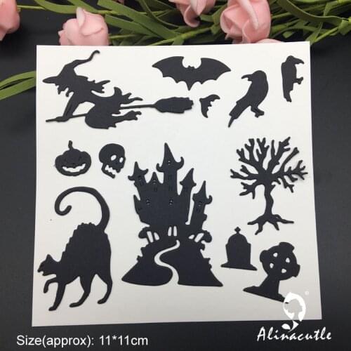 Die Cut Metal Cutting Halloween Set Cat Alinacraft Scrapbooking Album Papercraft Handmade Card Stencil Art Cutter Punch Die