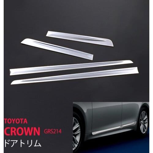 SUS304 Auto Exterior Accessories for Toyota Crown GRS214 Stainless Steel Car Door Trim Cover Car Styling Sticker