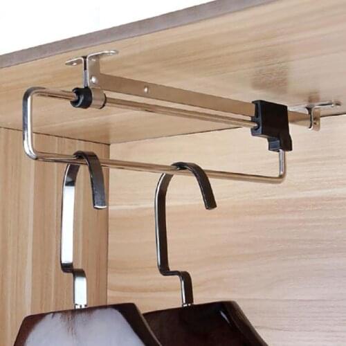 12/14/16/20 Inch Wardrobe Top Clothes Rail Wardrobe Hanger Cloakroom Telescopic Towel Storage Rod with Screws Extending Rods