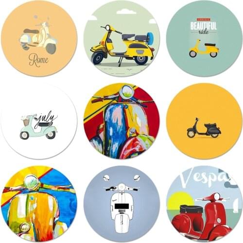 Vespa Scooter Icons Pins Badge Decoration Brooches Metal Badges For Backpack Decoration