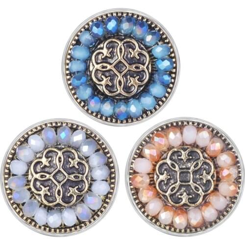 Vocheng Ginger Snaps Charms Colorful Vintage 3 Colors Snap Button Jewelry 18mm Vn-1843