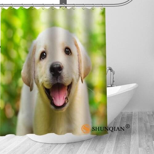 High Quality Custom Labrador Yorkshire dog Shower Curtain Polyester Fabric Bathroom Curtain Hook Mildew Resistant Bathroom Decor