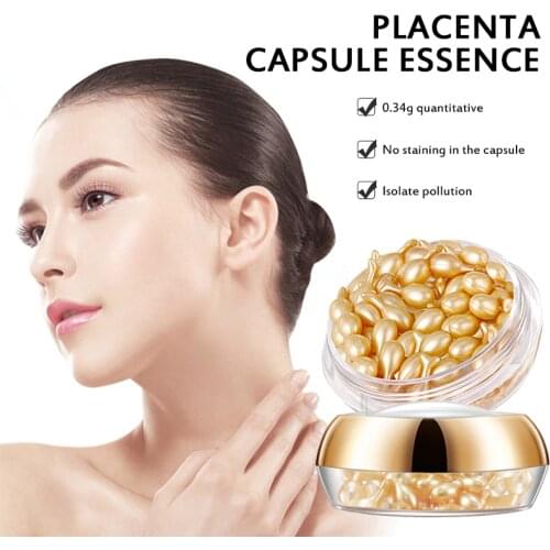 1PC Vitaminis Face Serum Placenta Capsule Essence Day Night Facial Serum Anti-wrinkle Anti-aging Whitening Skin Care TSLM1