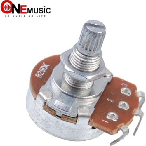 2Pcs Full Size A250K B250K Short Split shaft 18mm Guitar Volume Tone Pots Potentiometer for ELectric Guitar Bass