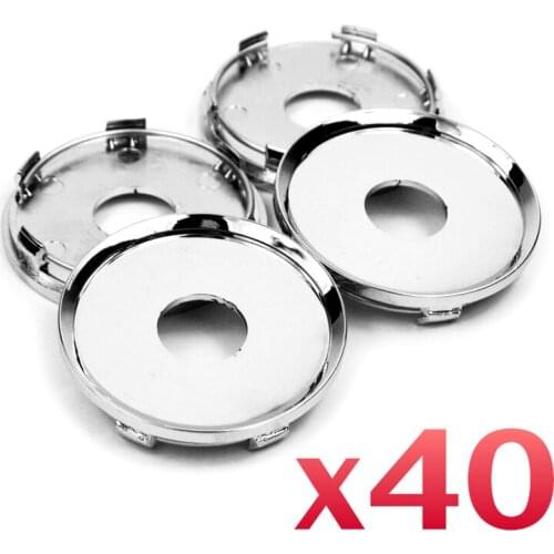 40Pcs Custom Logo Glossy Silver Wheel Center Cap Rim Badge Holder 64mm for 93358015 13214658 13204650 13214660 Wheel Accessories