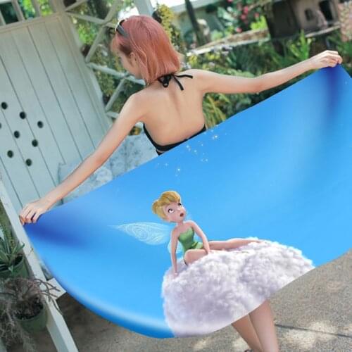 Disney Tinkerbell Fairy Secret of Cover Wings Bath Towel Throw Microfibre Baby Beach Towel Children Kid Girls Swimming Blanket
