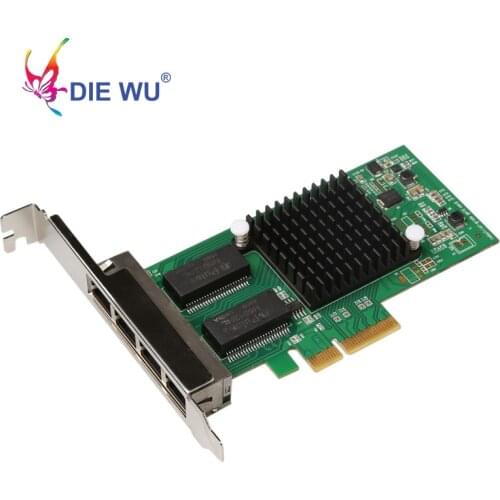 DIEWU PCI Express Gigabit Network Lan Card with Chip Intel I350 network adapter