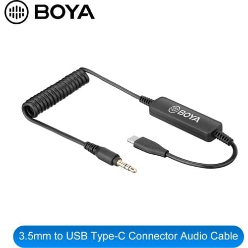 BOYA 35C-USB C 3.5mm to USB Type-C Connector Audio Cable for 3.5mm Self-powered Microphones to be Used with USB Type-C Jack