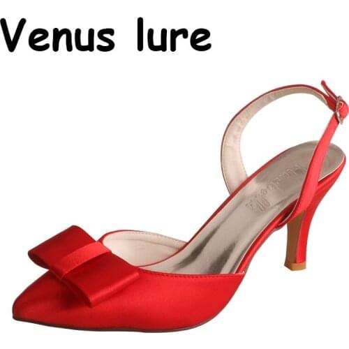 Red Chinese Wedding Heels 3 inch Pointed Toe Pumps