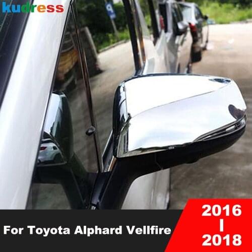 For Toyota Alphard Vellfire 2016 2017 2018 2019 ABS Chrome Car Side Rearview Door Side Wing Mirror Cover Cap Car Styling