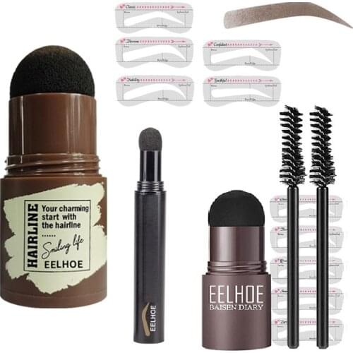 HOT Eyebrow Stamp Eye Brow Powder Stamp Shaping Kit Air Cushion Eyes Makeup Long Lasting Eyebrow Enhancer Stamper TSLM1