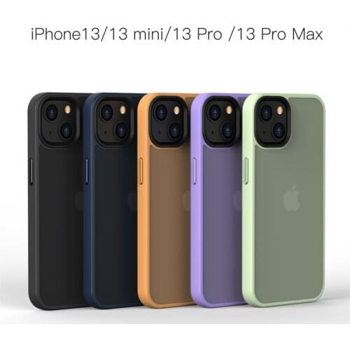 Matte Clear Bumper Phone Case For iPhone13 Pro Max 13mini 13 Case Transparent High Hardness Acrylic Cover Shockproof Cover
