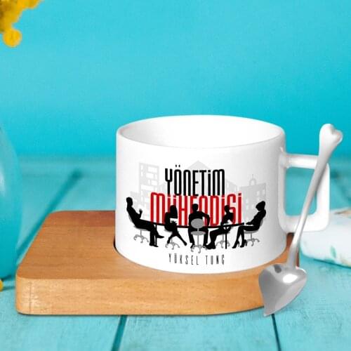 Personalized Professional Managing Engineer Wood Altlıklı Ceramic Cup