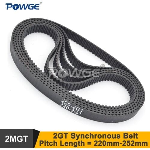 POWGE 220 GT2 Timing Belt Width=6/9mm Teeth=110 2GT Closed-Loop Synchronous Belt 220-2GT For 3D Printer 220-GT2