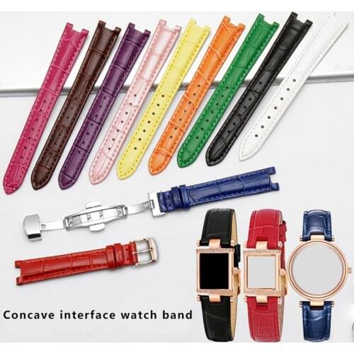 Concave Interface Strap Custom Size Color Genuine Leather Strap Replacement Leather Female Wristband